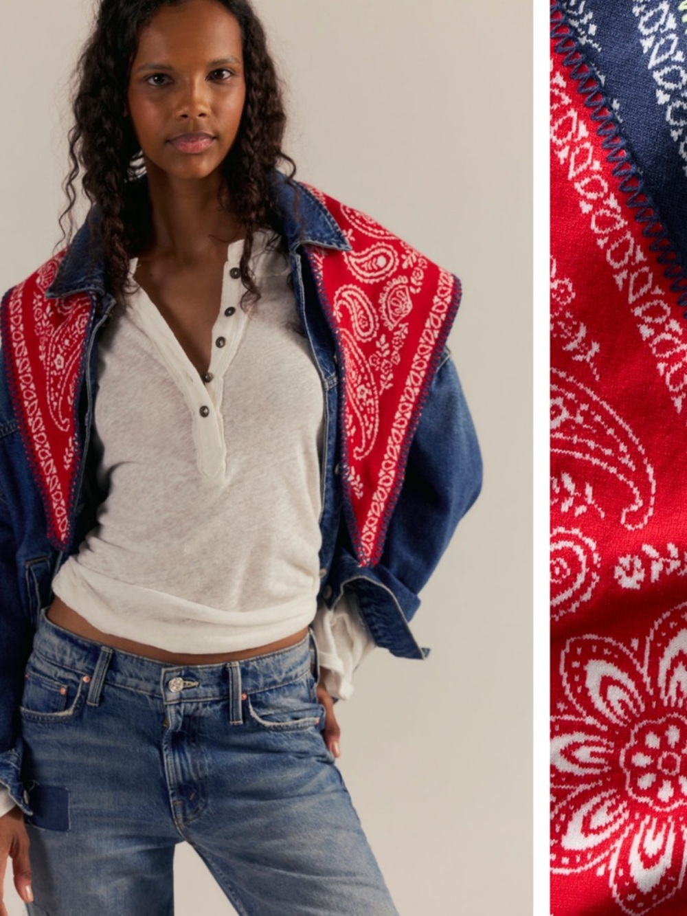 Free People Carmen Knitted Triangle Bandana